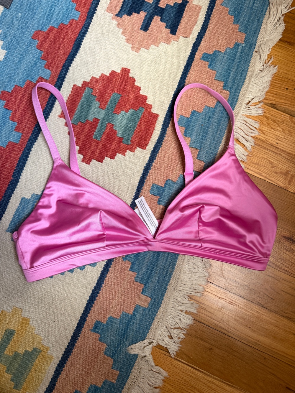 Auden pink satin bralette